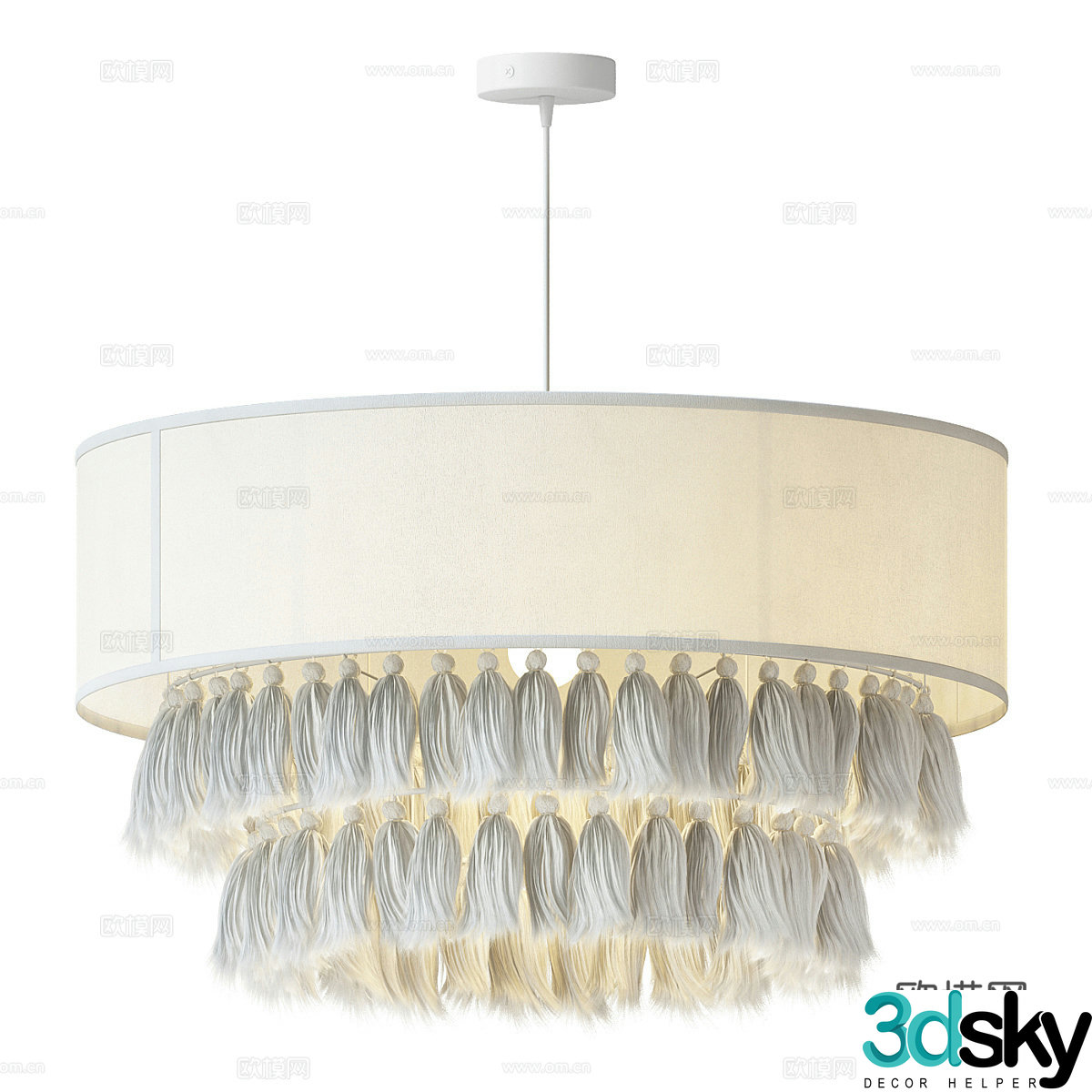 New Chinese style woven chandelier 3D model