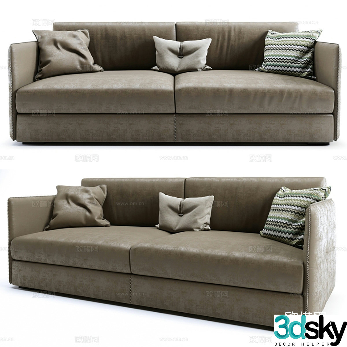 3d model of double sofa