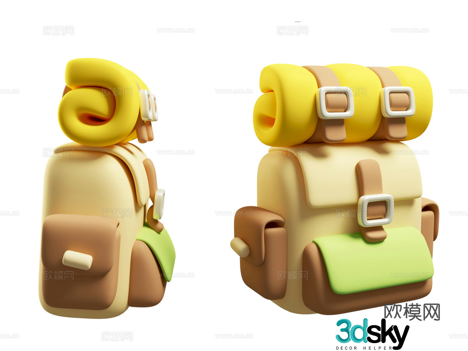 Cartoon backpack Backpack Student backpack Mountaineering backpack Sports backpack 3d model
