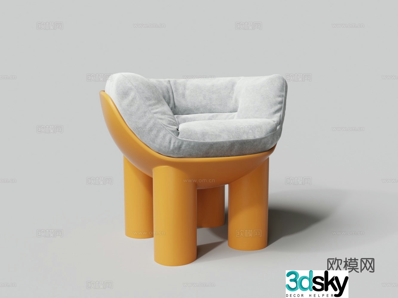 Modern elephant legs casual plastic chair 3d model