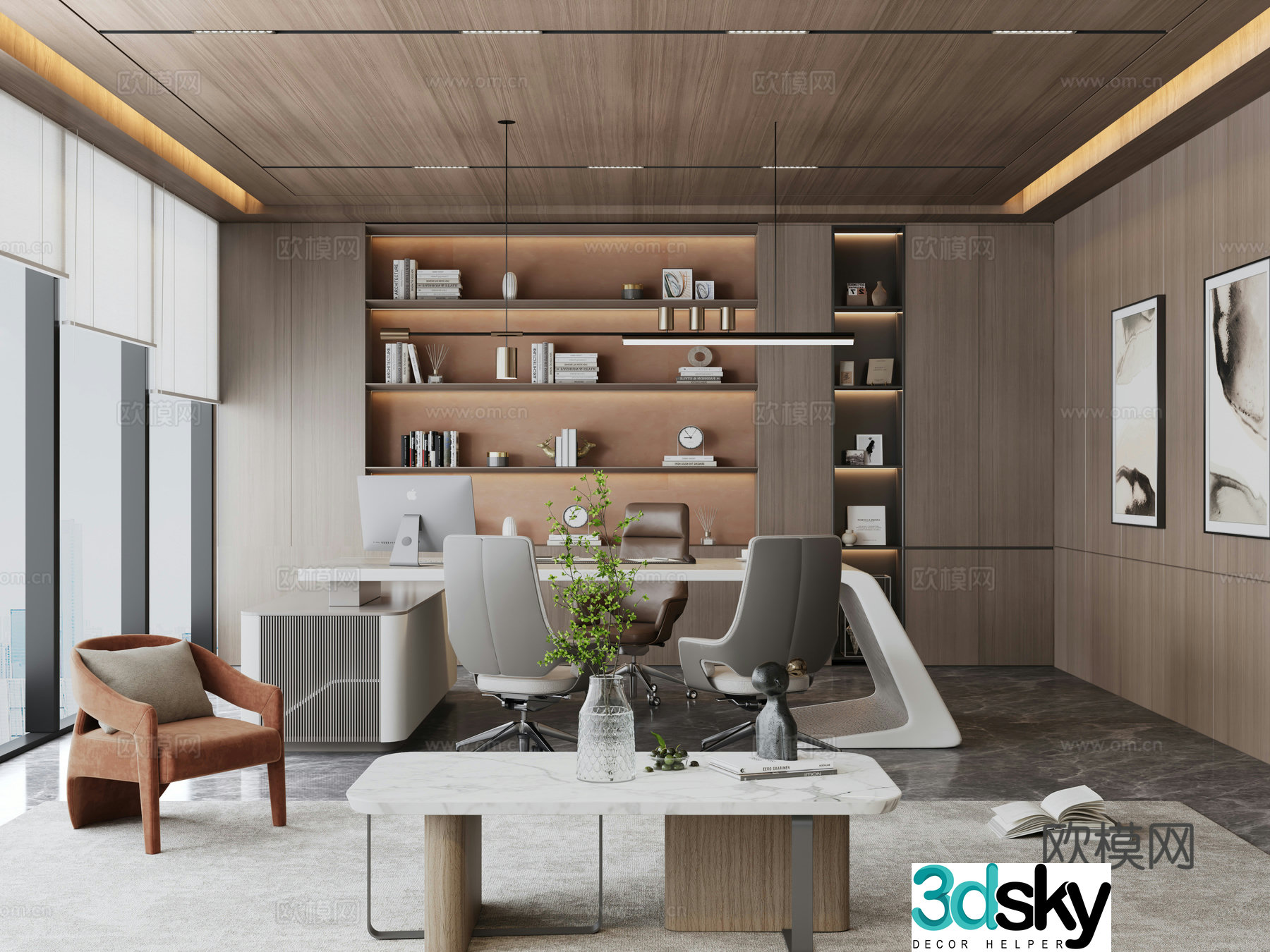 Modern manager office 3d model