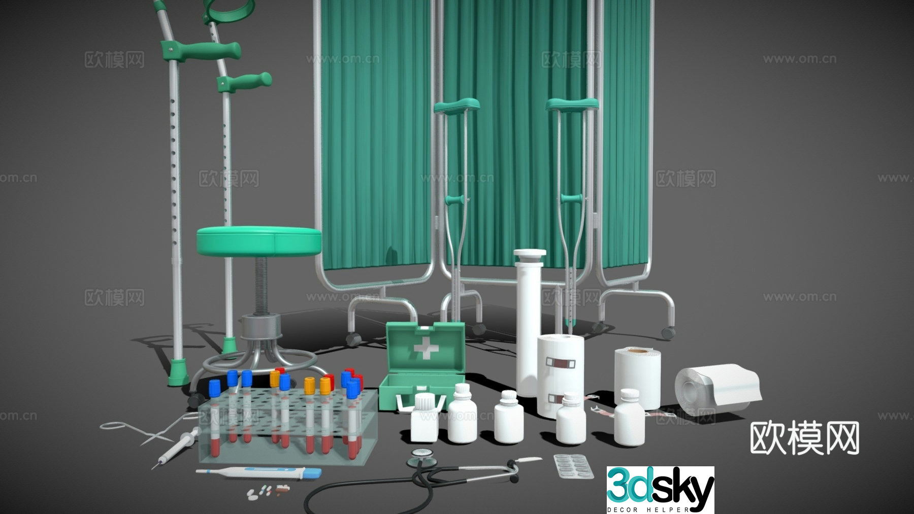 Modern medical equipment medical equipment combination medical supplies medical equipment 3D model