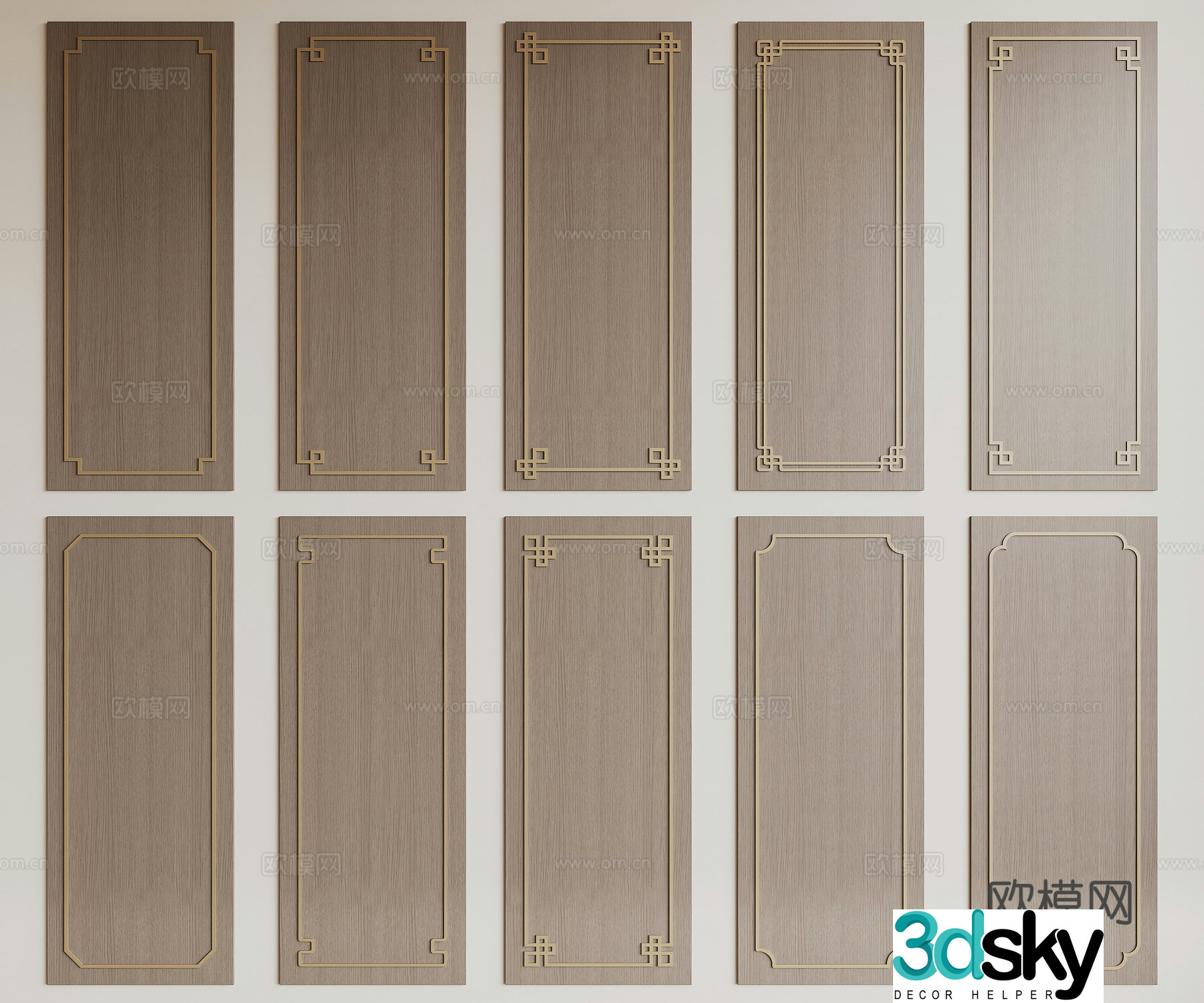 New Chinese wall panel 3D model