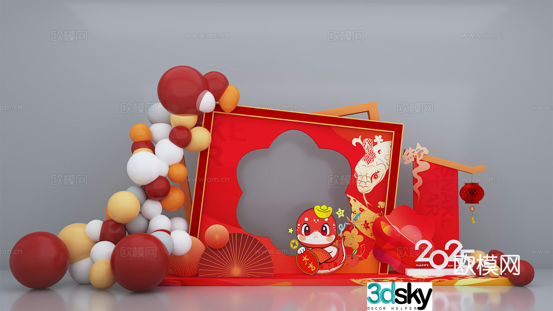 New Year’s Beautiful Chen Year of the Snake 2025 New Year’s Beautiful Chen 3D Model