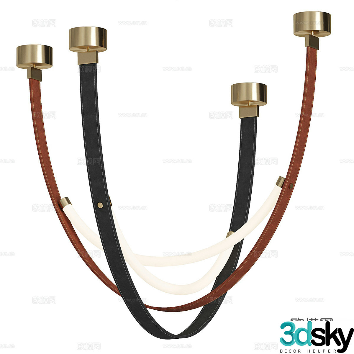 Modern Italian minimalist belt chandelier 3d model