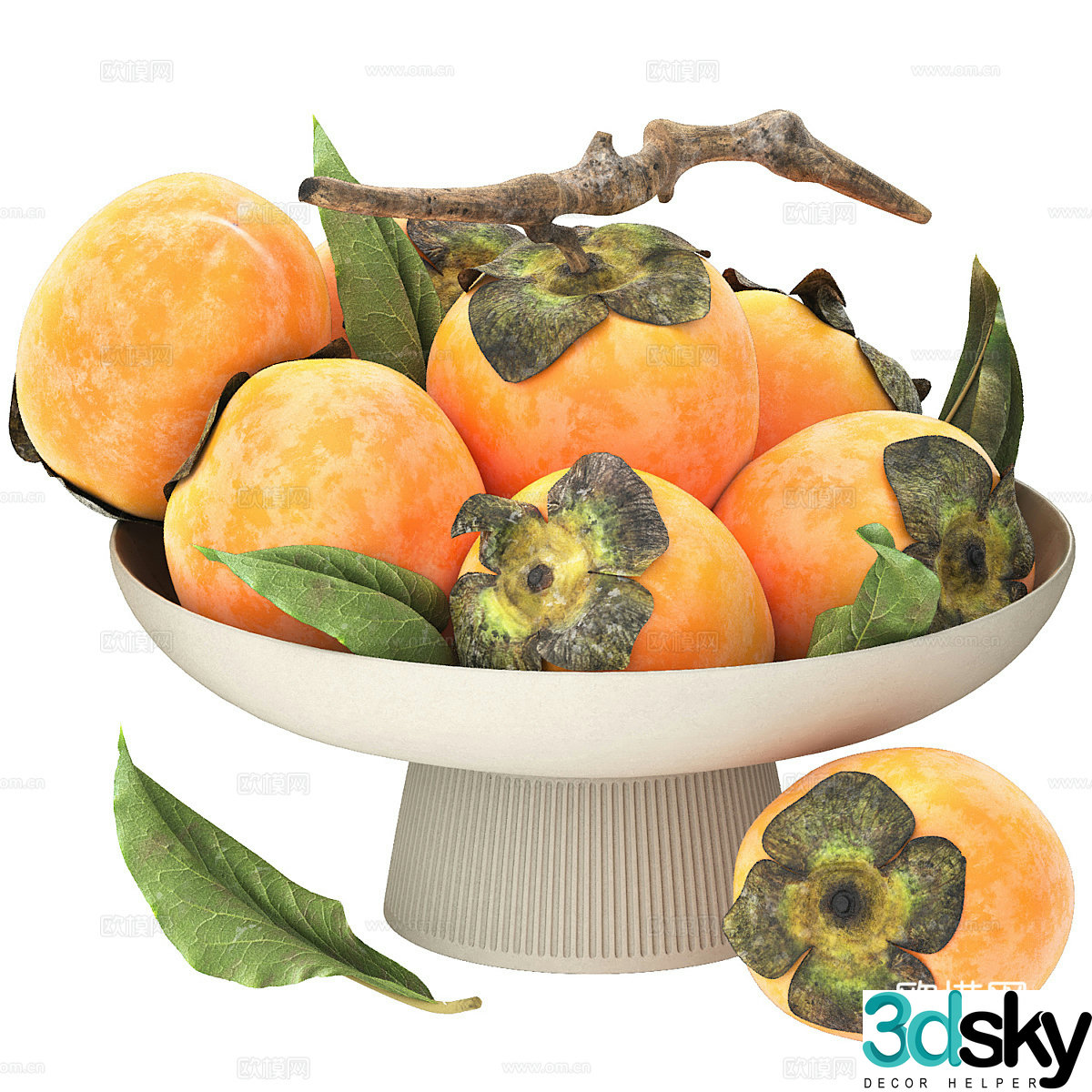 Fruit compote persimmon 3d model