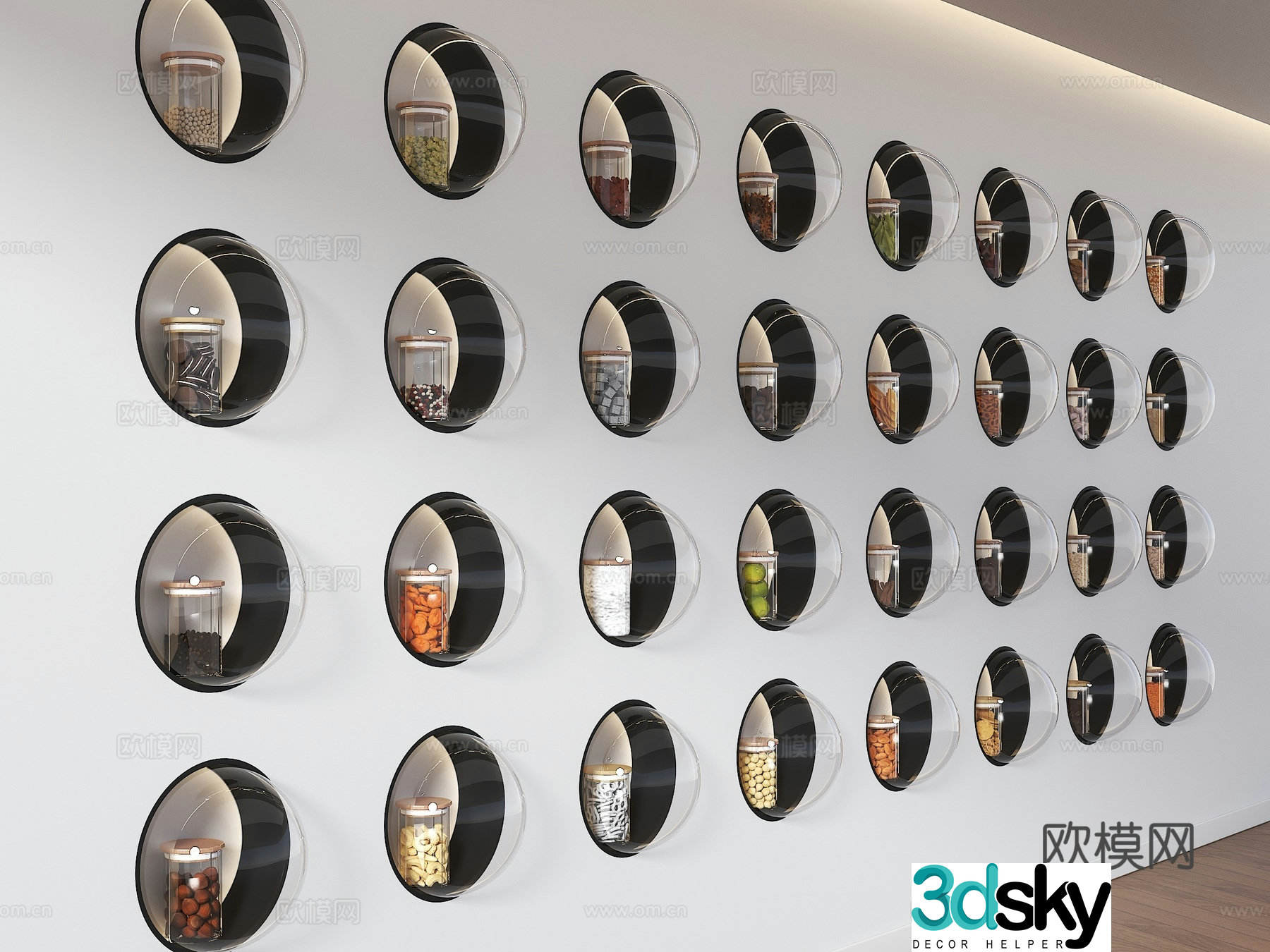Modern display wall Food seed background wall Modern stone food display wall Raw material display wall 3d model