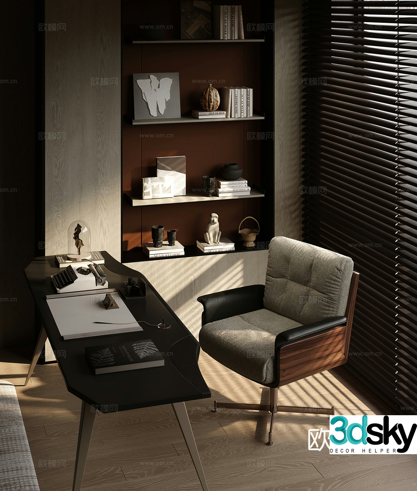 Study room 3d model