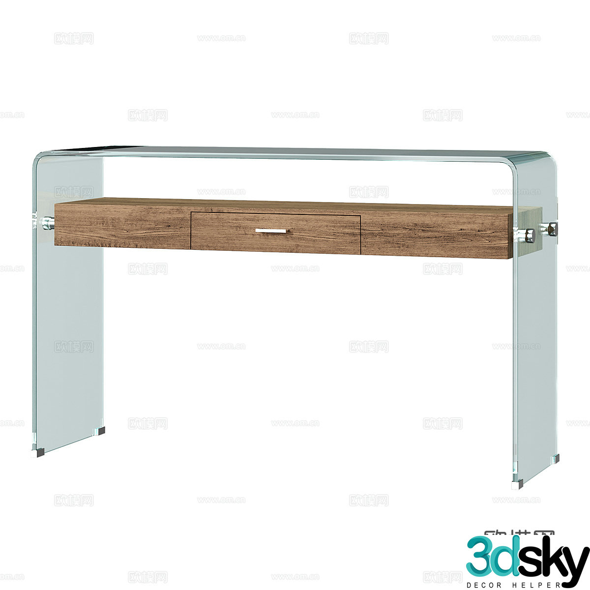 Modern glass desk 3d model
