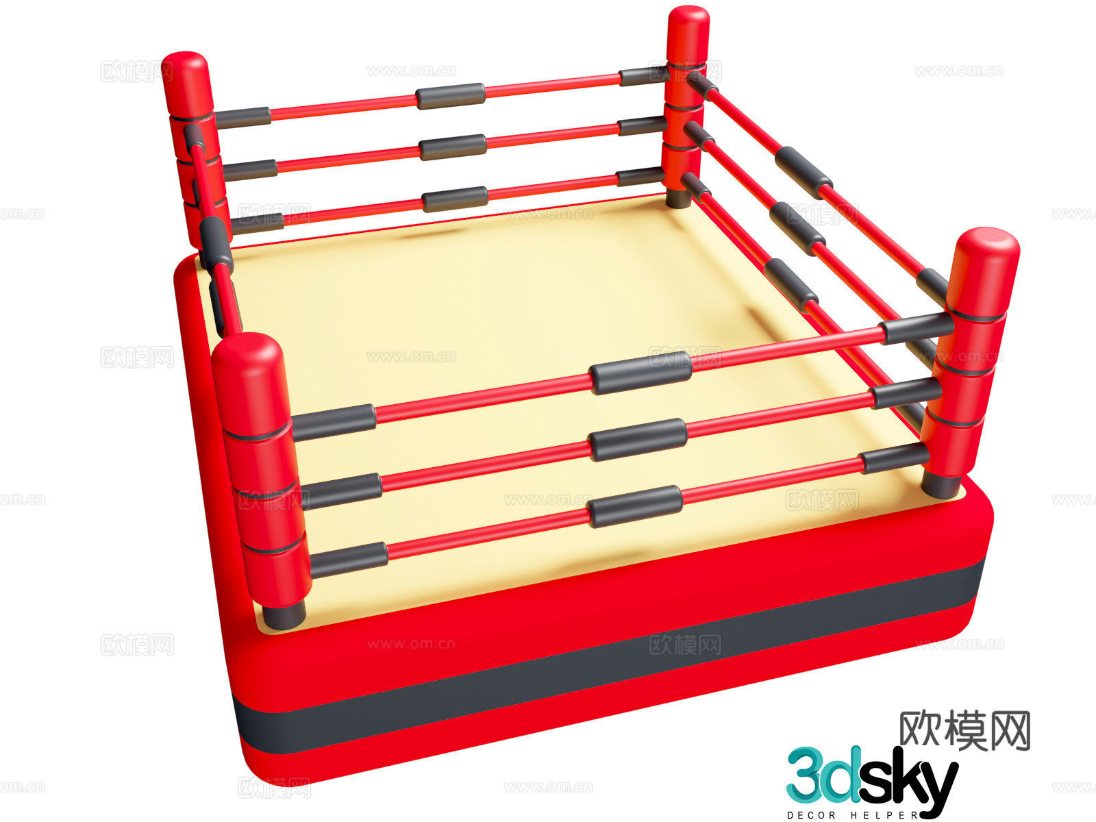 Cartoon ring boxing competition boxing competition card cartoon boxing competition cartoon boxing competition 3d model