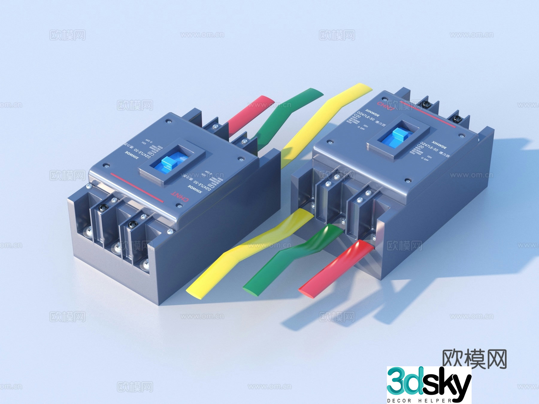 Circuit breaker leakage protection switch air switch 3d model