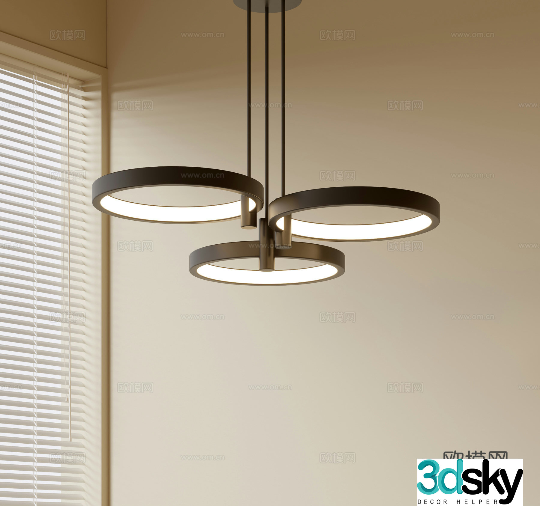 Modern simple chandeliers Nordic style chandeliers Mediterranean style chandeliers Study lamp combination Restaurant lamp 3D model