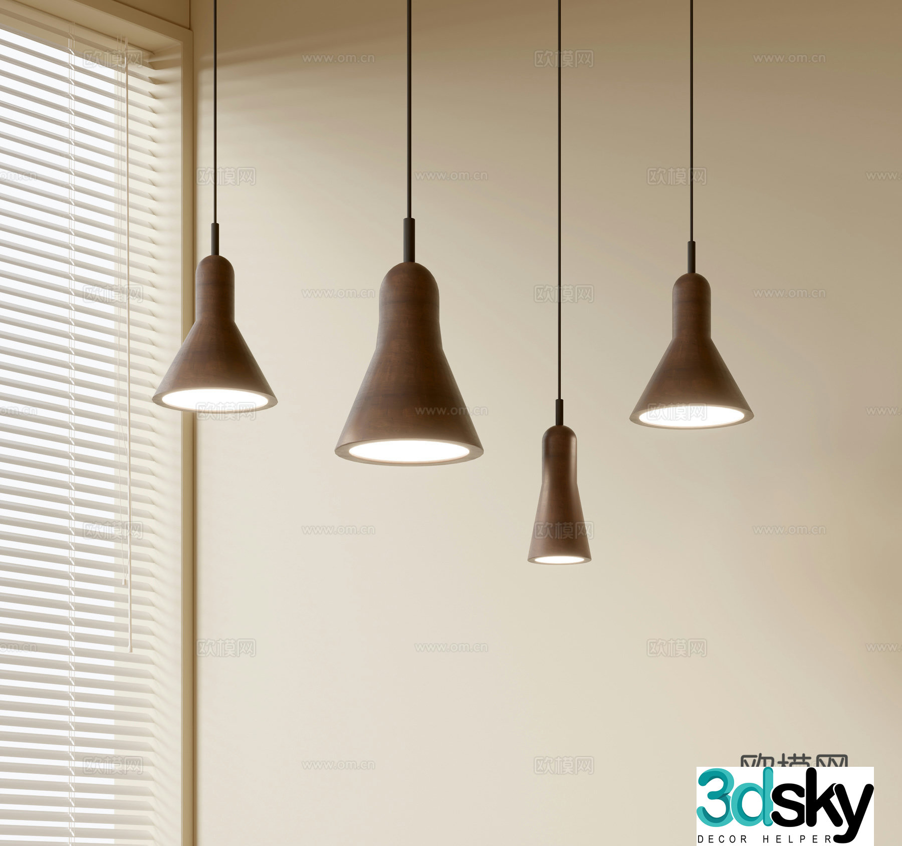 Modern simple chandeliers Nordic style chandeliers Mediterranean style chandeliers Study lamp combination Restaurant lamp 3D model