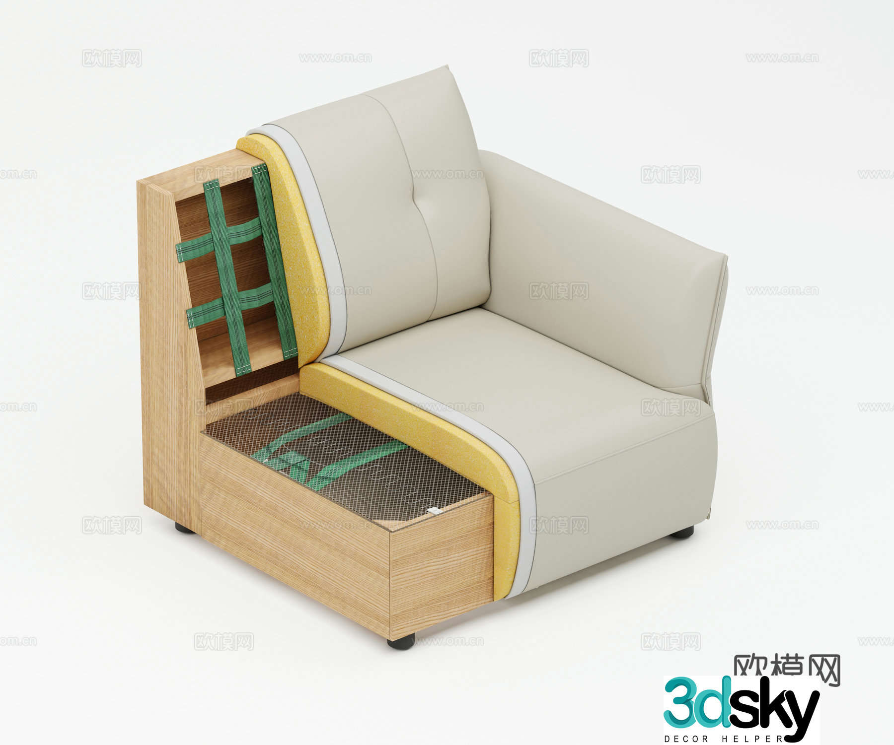 Sofa structure profile Sofa structure 3D model