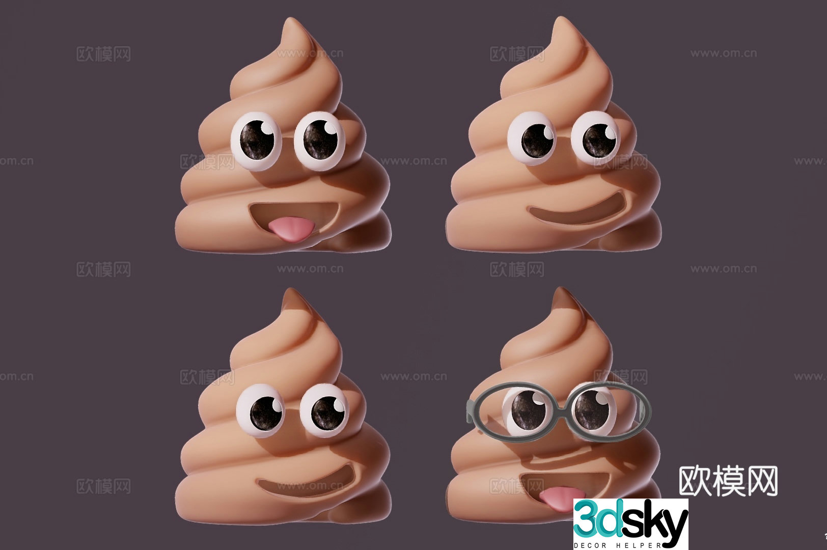 Modern sculpture ornaments Dolls emoticons Cute ornaments 3d model