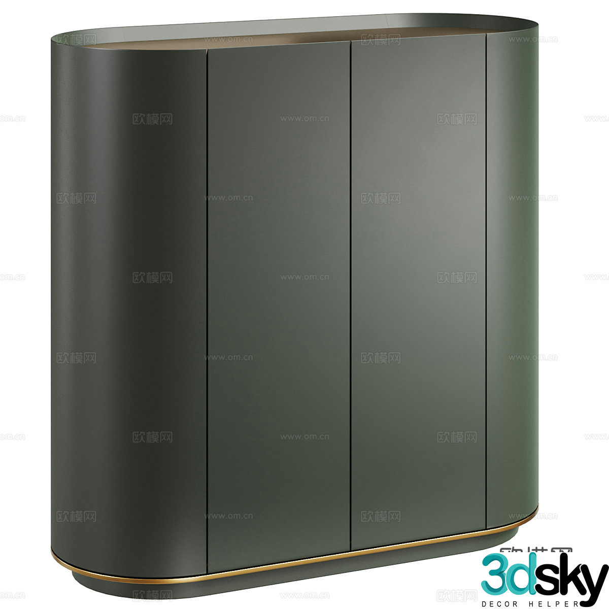 New Chinese style end view cabinet 3D model