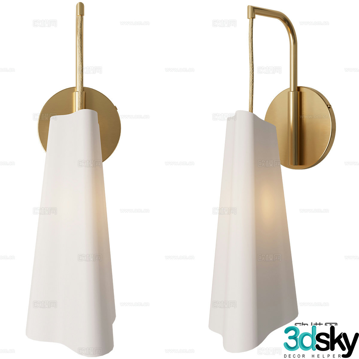 New Chinese style decorative wall light 3D model