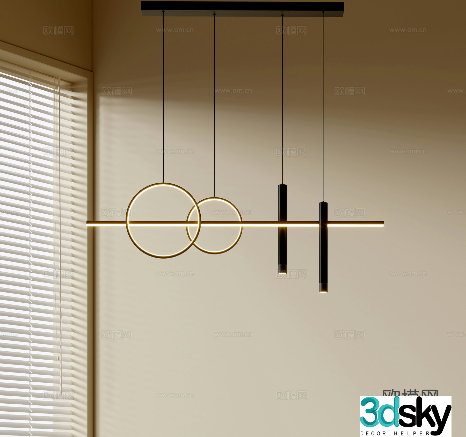 Modern simple chandeliers Nordic style chandeliers Mediterranean style chandeliers Study lamp combination Restaurant lamp 3D model