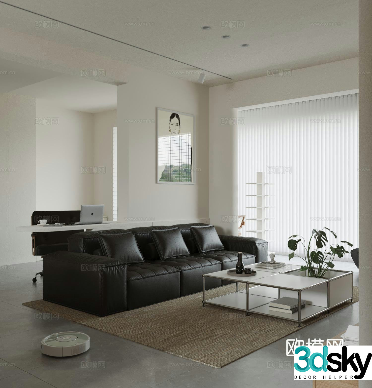 Modern Italian living room 3d model