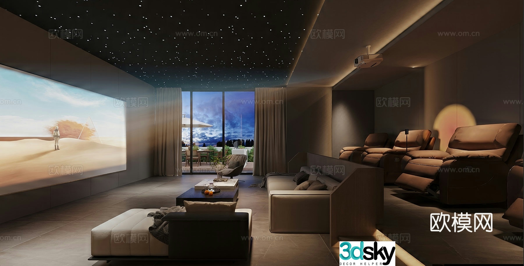 Cinema audio and video room villa villa private room KTV3d model