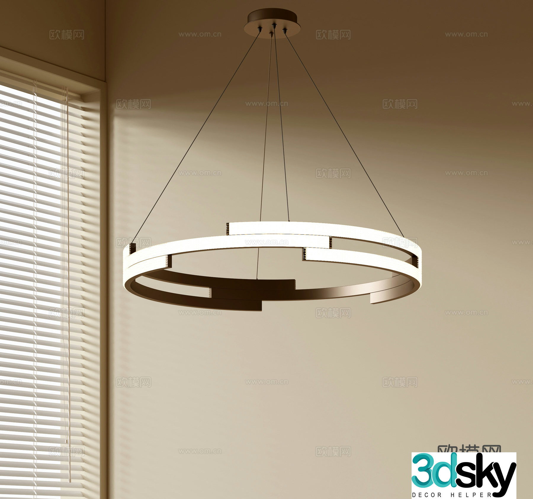 Modern simple chandeliers Nordic style chandeliers Mediterranean style chandeliers Study lamp combination Restaurant lamp 3D model