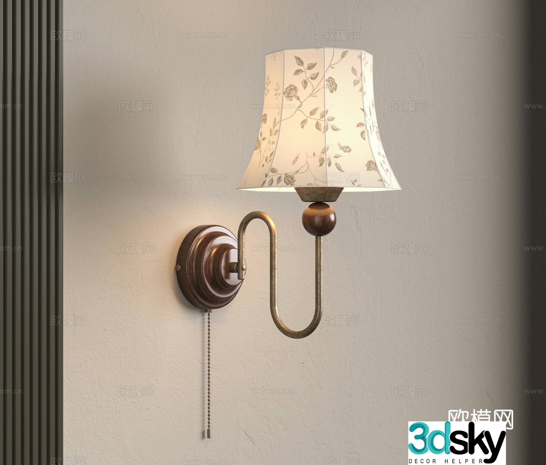 Middle-aged style wall light 3d model