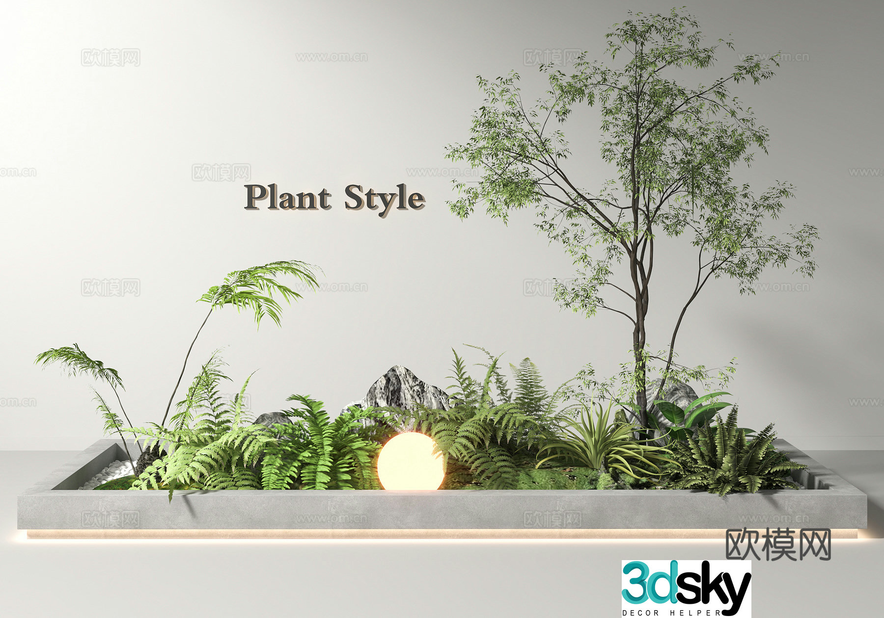Plant combination Ferns Landscape Plant Landscape Flower Pond Micro Landscape Landscape Sketch 3D Model