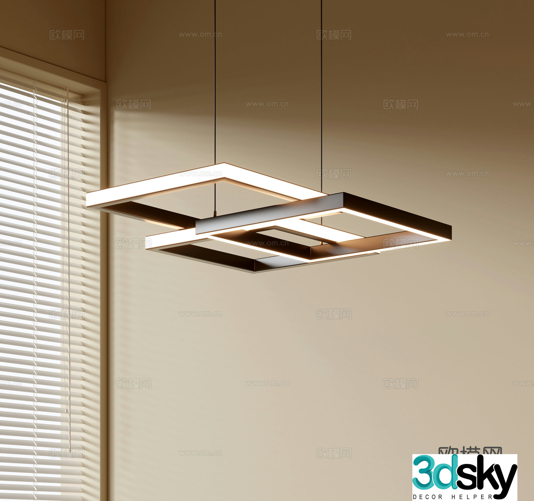 Modern simple chandeliers Nordic style chandeliers Mediterranean style chandeliers Study lamp combination Restaurant lamp 3D model