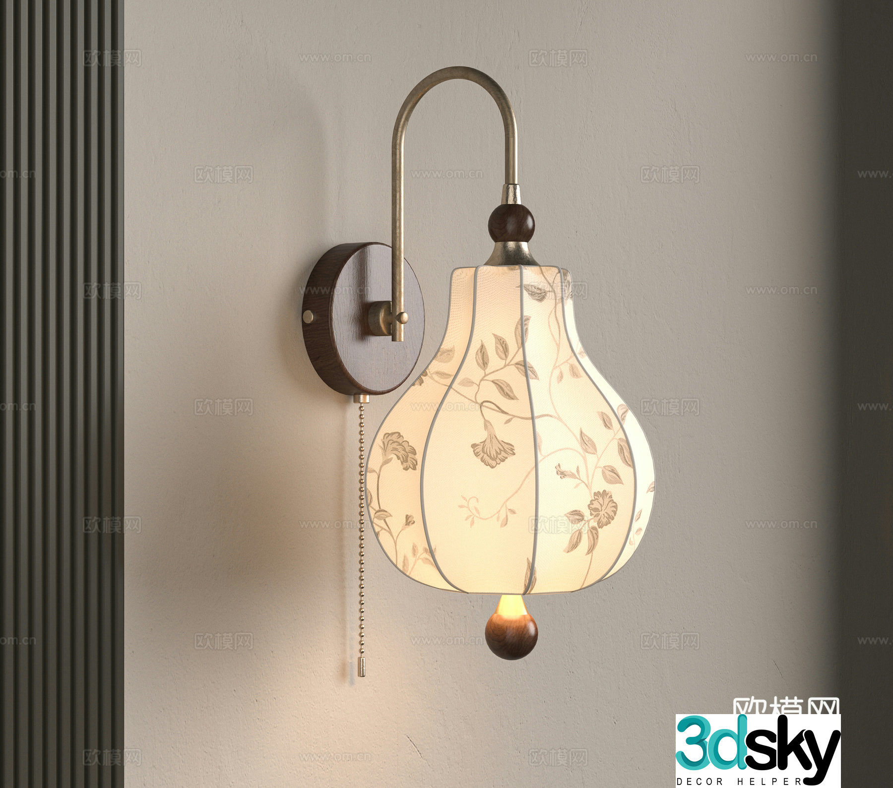 3D model of medieval style wall light