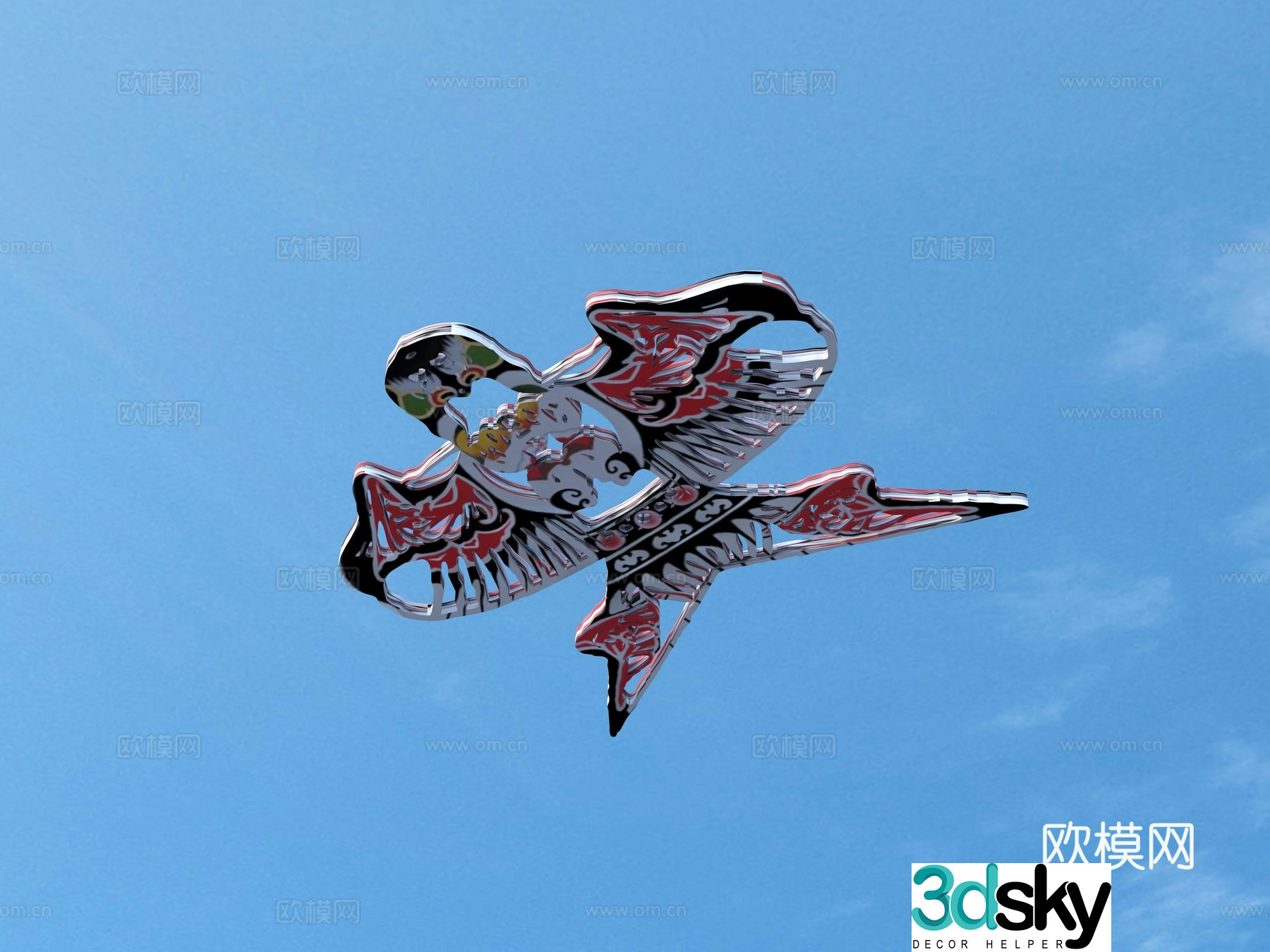 Kite toys ornaments decorative 3d model