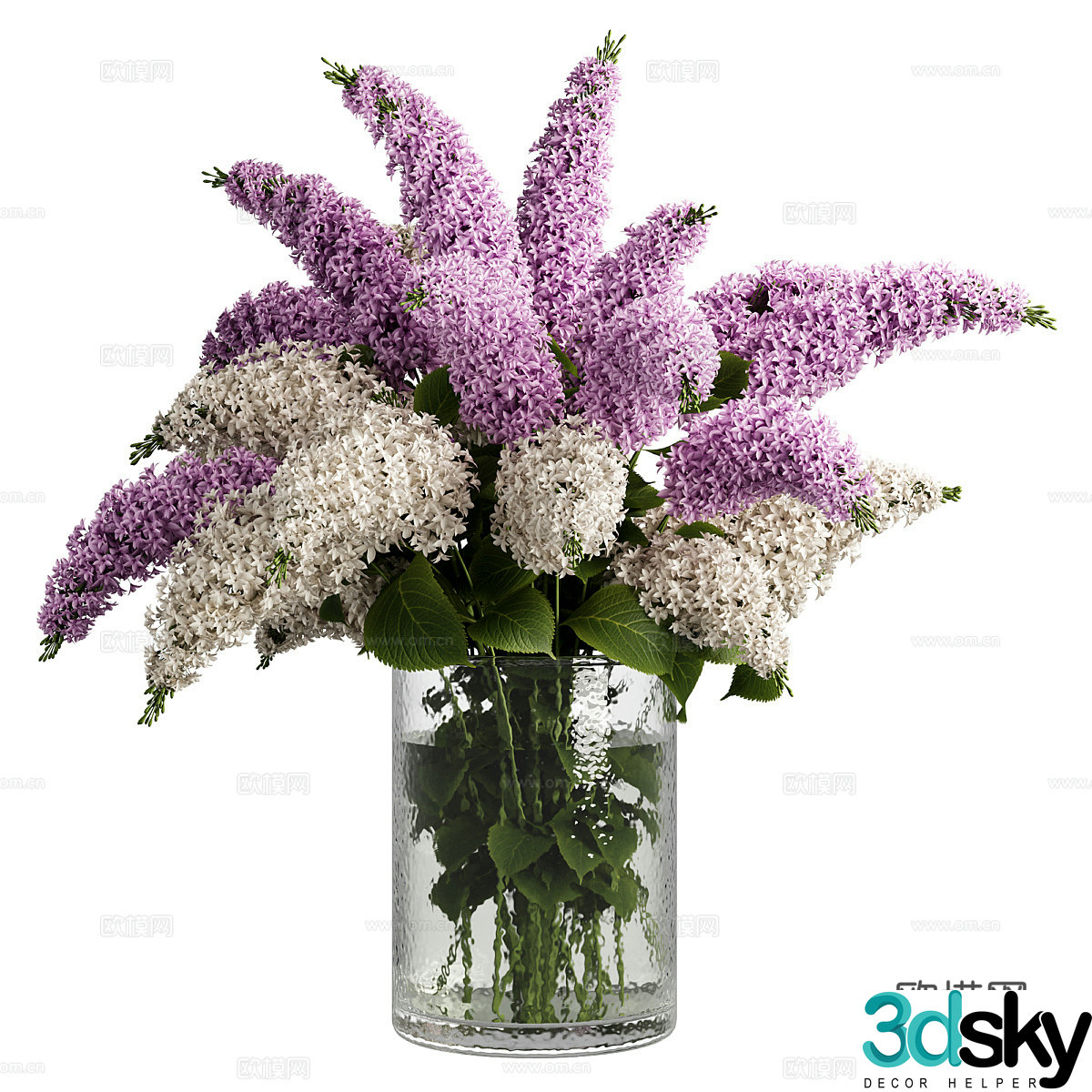 Modern vase flower art 3d model
