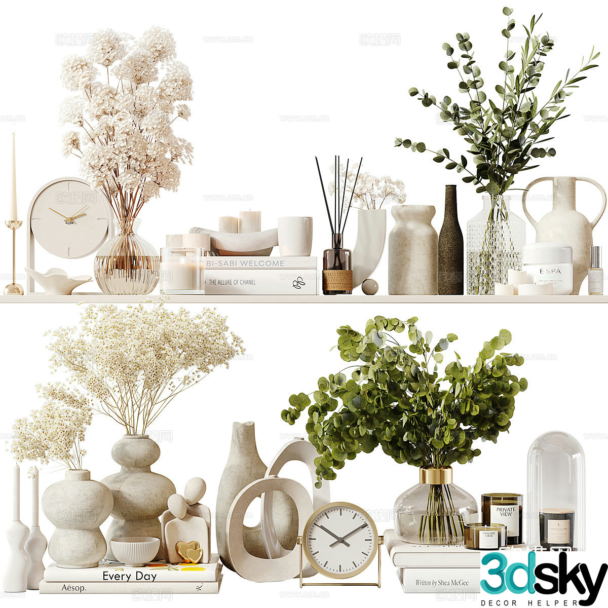 Modern cream style ornament ornament 3d model