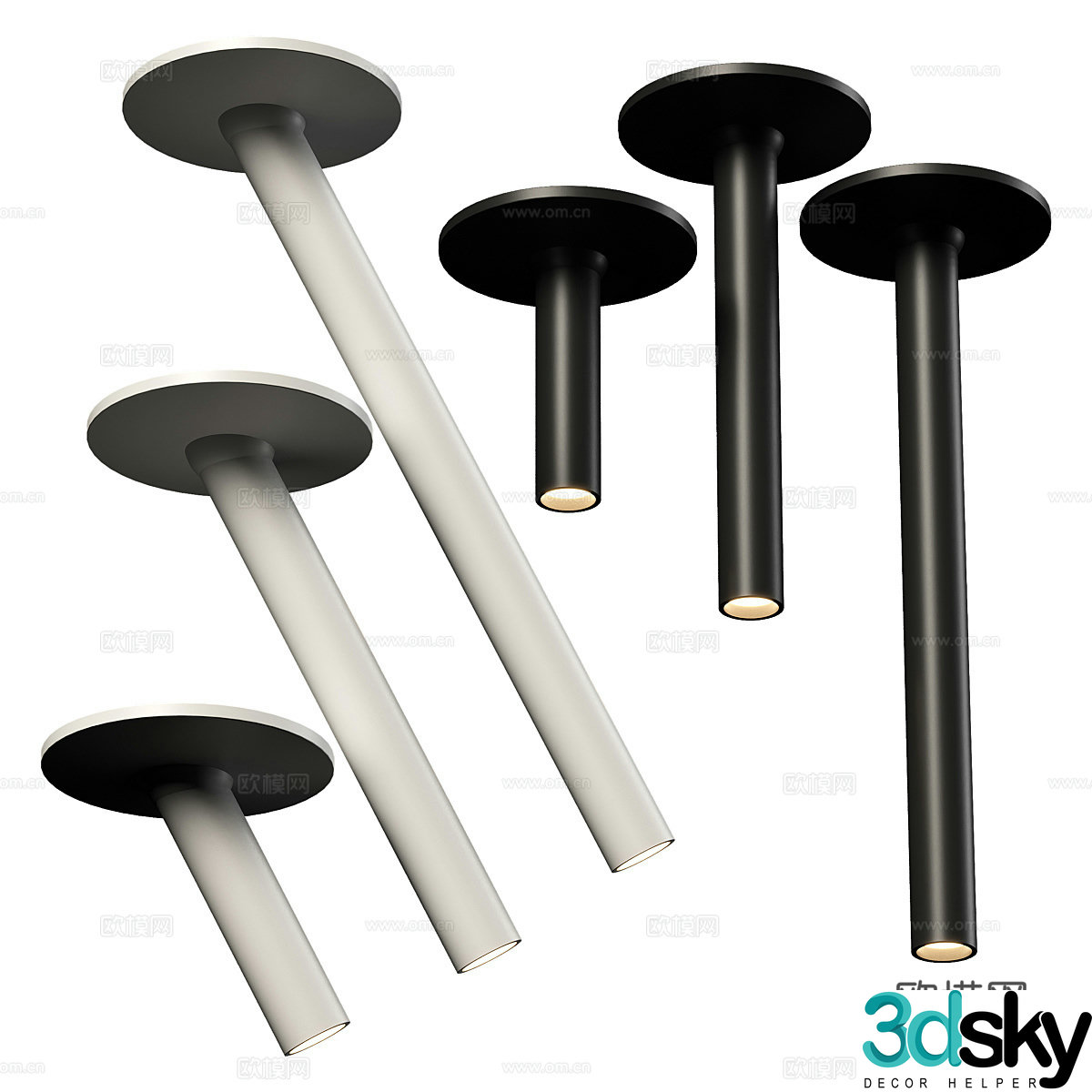 Modern minimalist spotlight 3D model