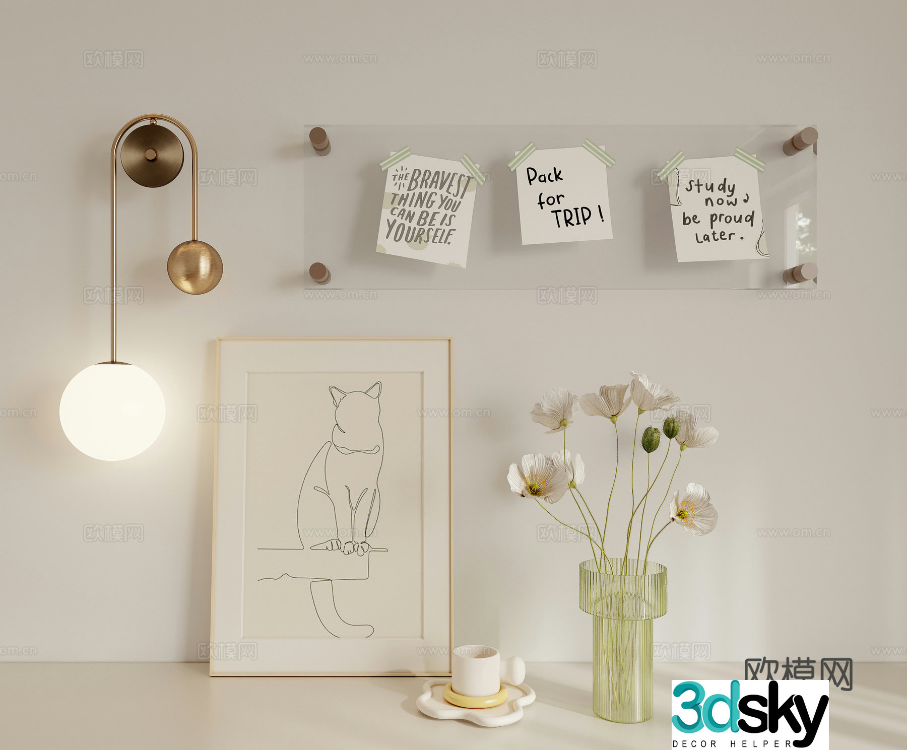 Combination ornament wall decoration 3D model