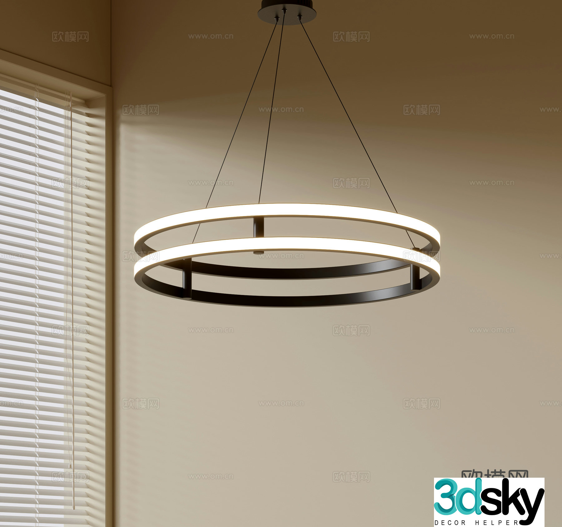 Modern simple chandeliers Nordic style chandeliers Mediterranean style chandeliers Study lamp combination Restaurant lamp 3D model