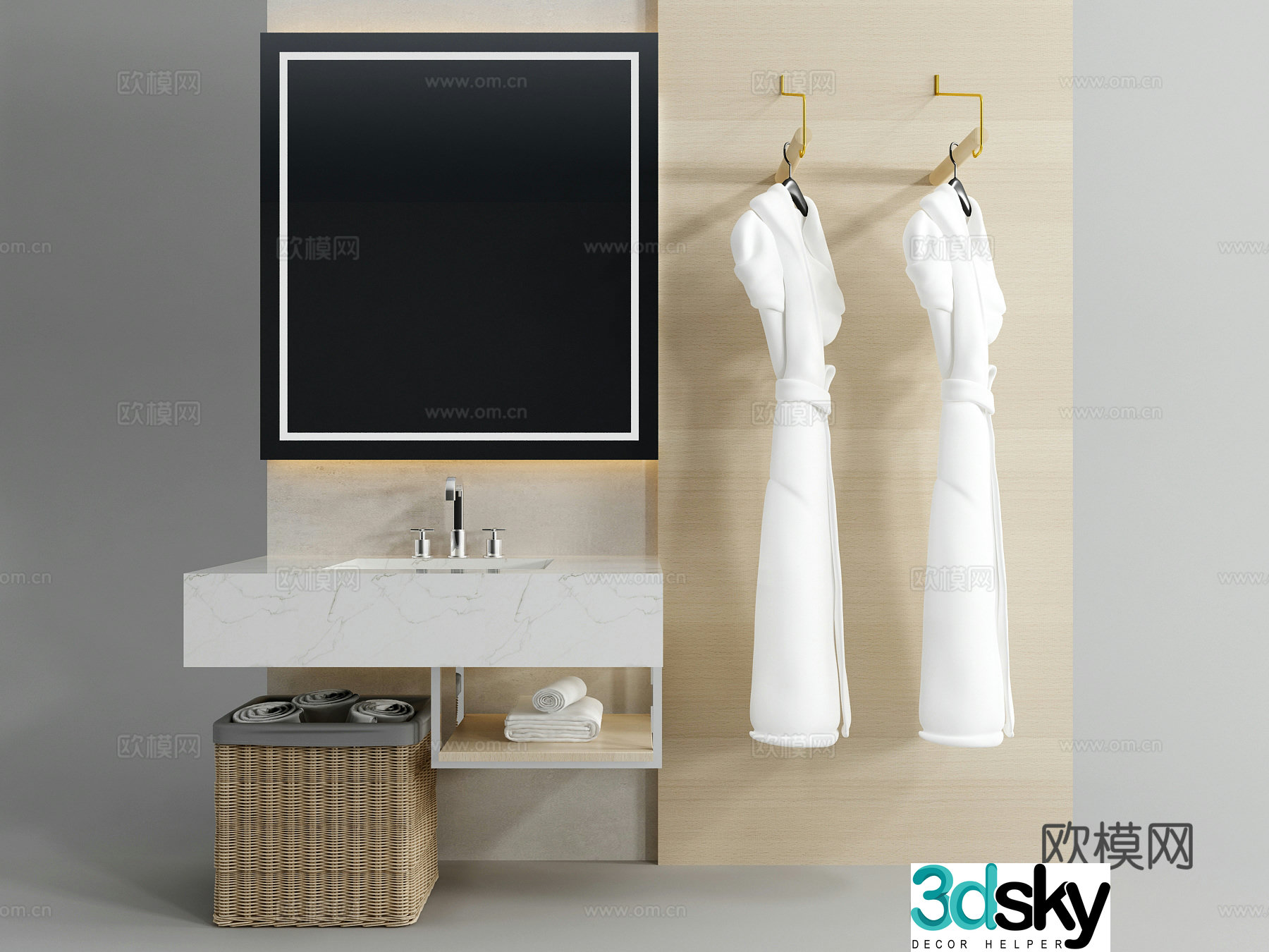 Modern bathrobe sink 3d model