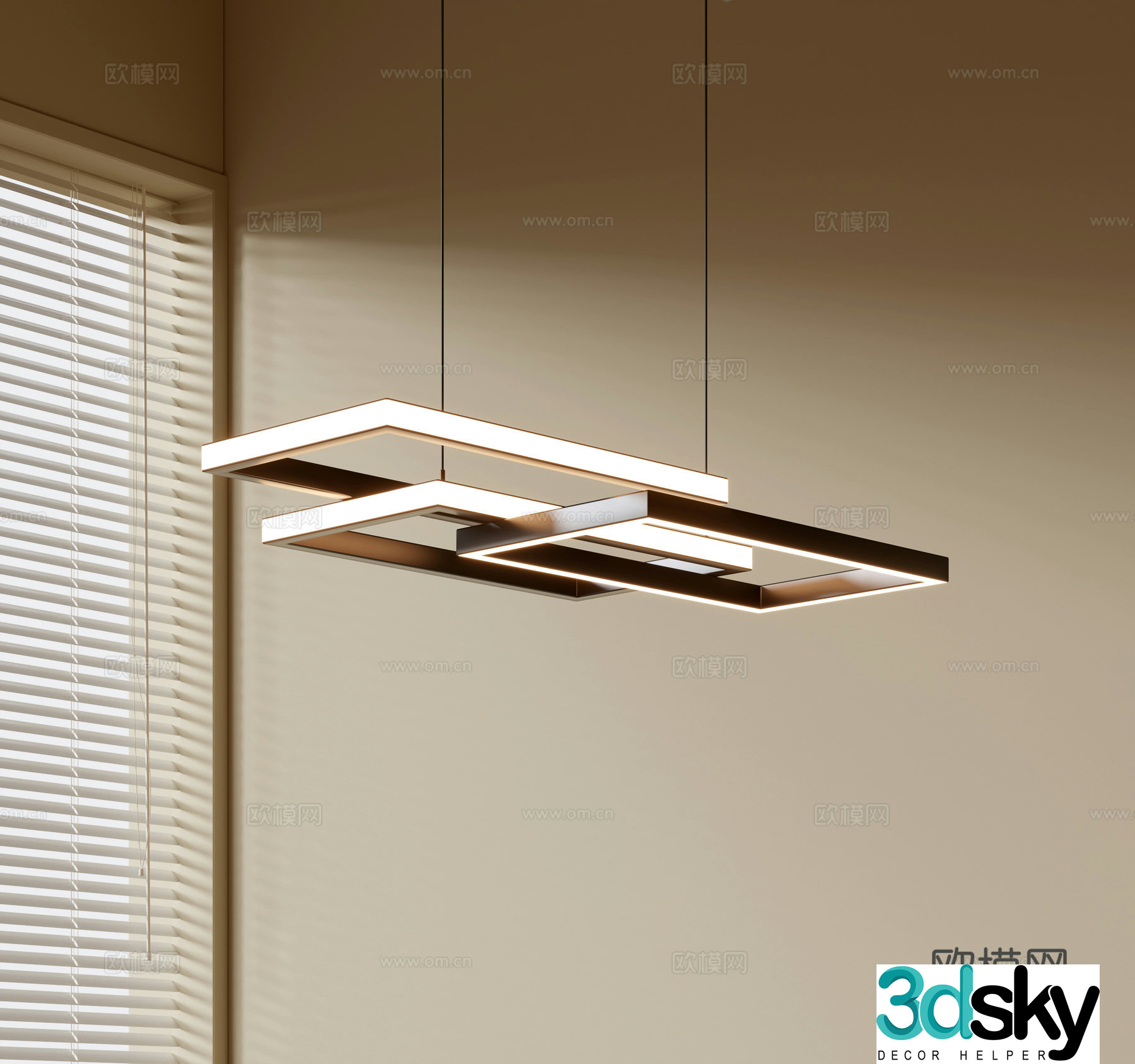 Modern simple chandeliers Nordic style chandeliers Mediterranean style chandeliers Study lamp combination Restaurant lamp 3D model