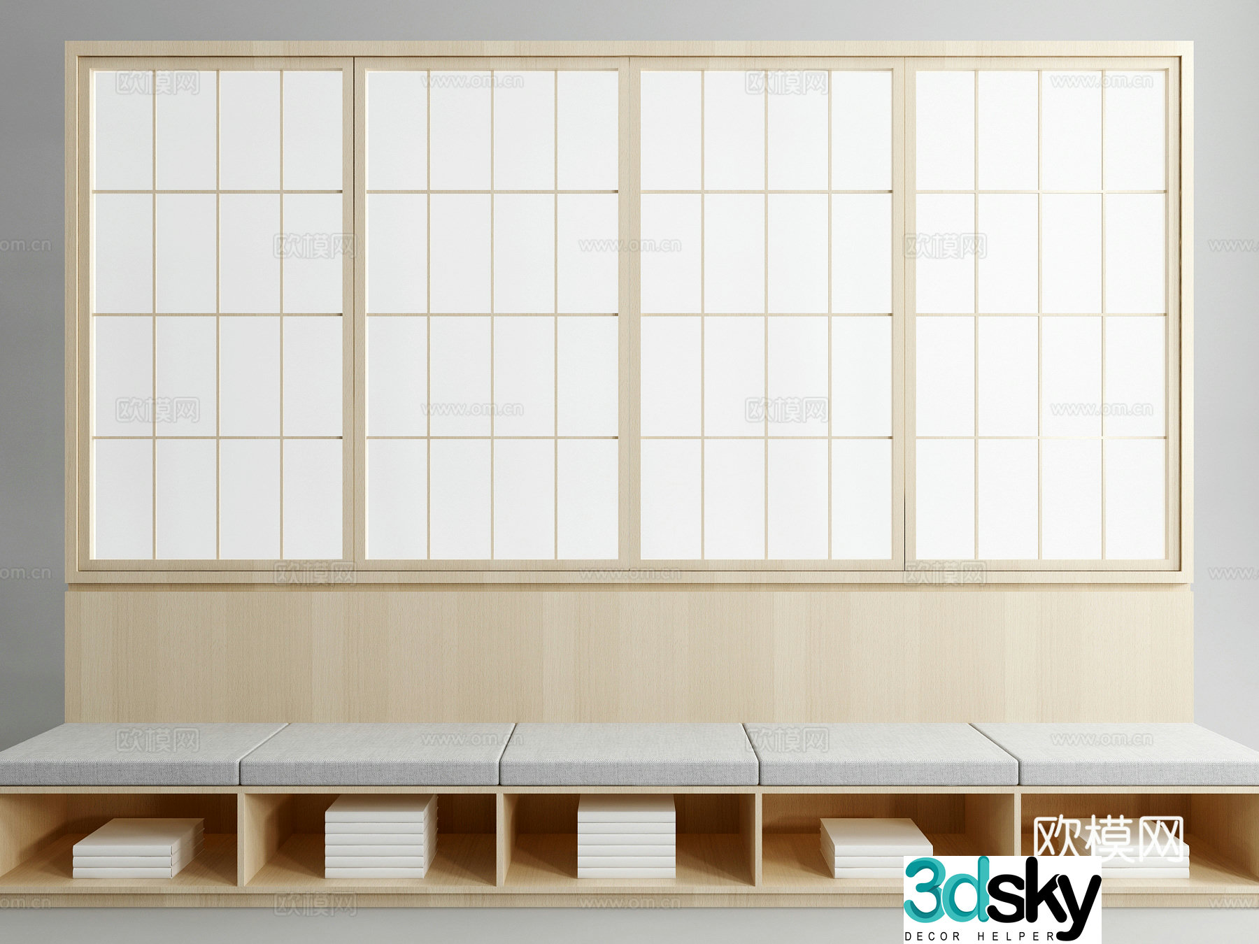 Modern card decorative partition 3d model
