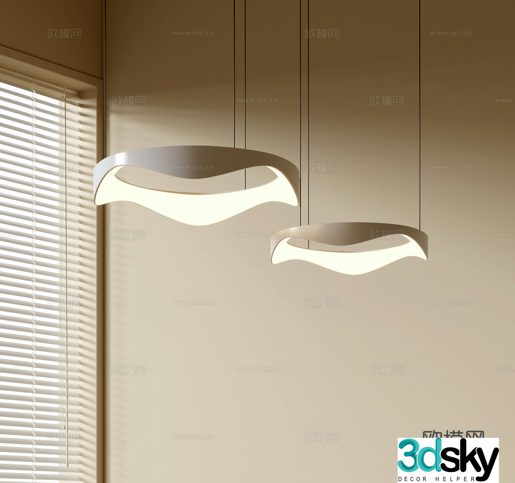 Modern simple chandeliers Nordic style chandeliers Mediterranean style chandeliers Study lamp combination Restaurant lamp 3D model