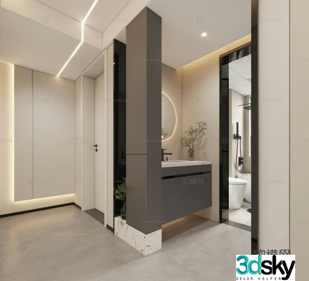 Modern entrance 3D model