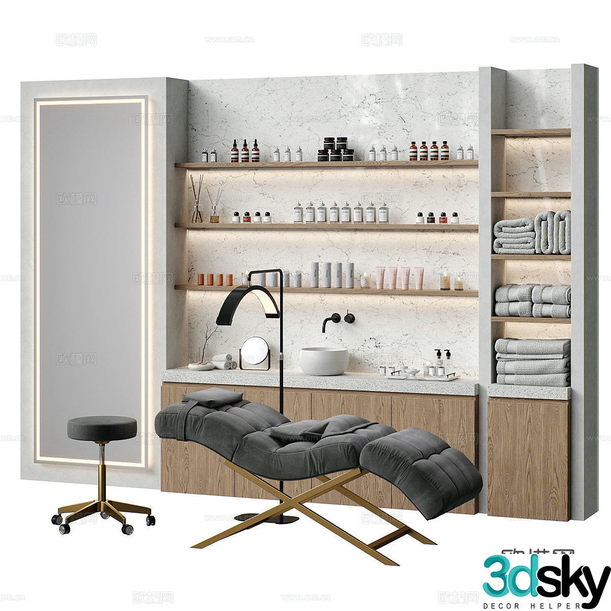 Modern creamy skin care equipment 3d model