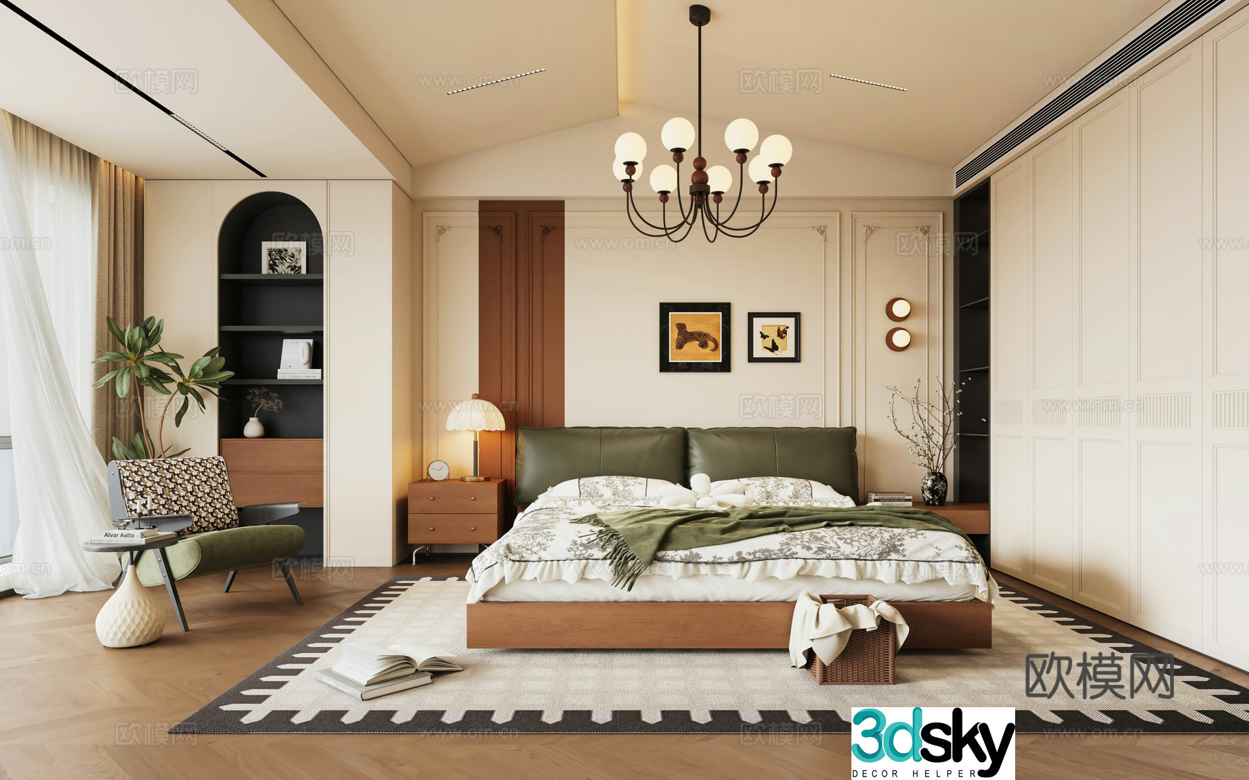 French medieval style home bedroom 3D model