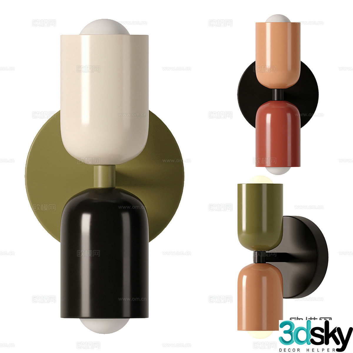 Modern cream style decorative wall light 3d model