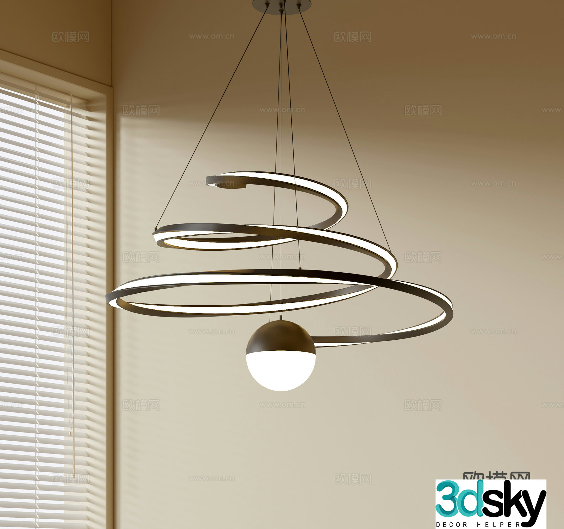 Modern simple chandeliers Nordic style chandeliers Mediterranean style chandeliers Study lamp combination Restaurant lamp 3D model