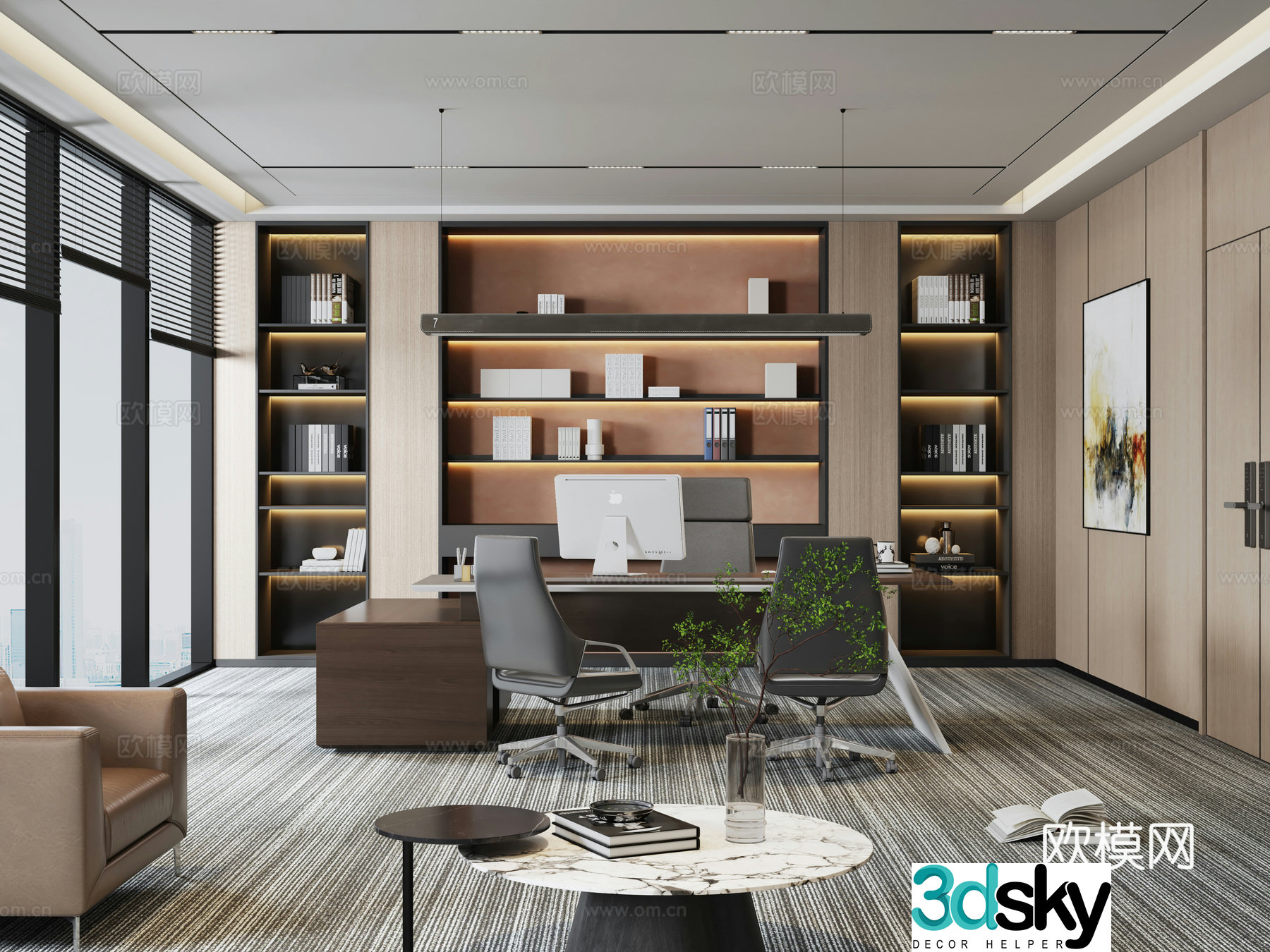 Modern manager office 3d model