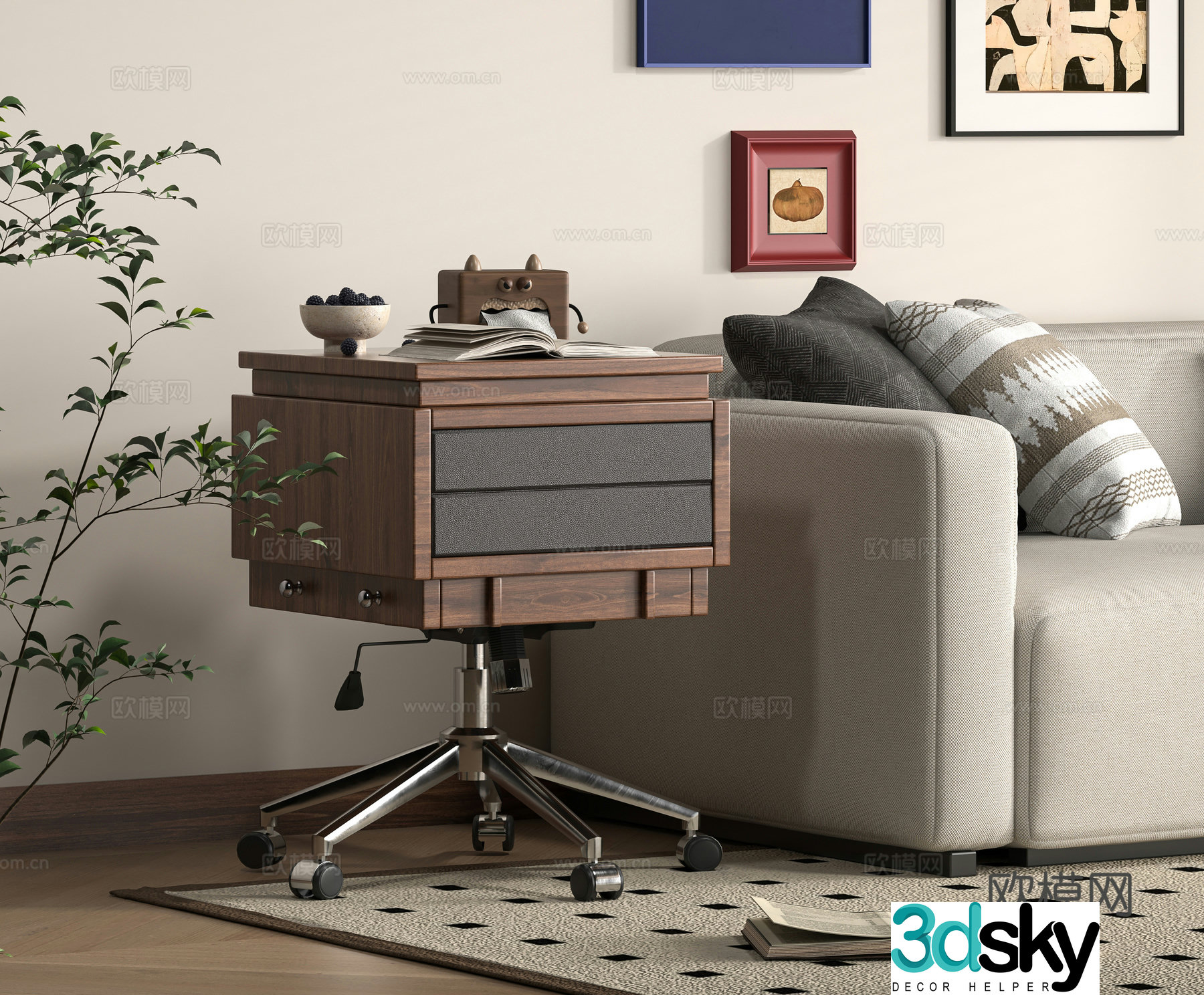 3D model of medieval style moving edge