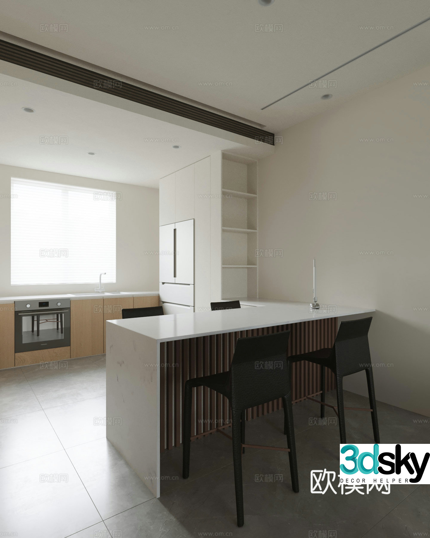 Modern restaurant kitchen 3d model
