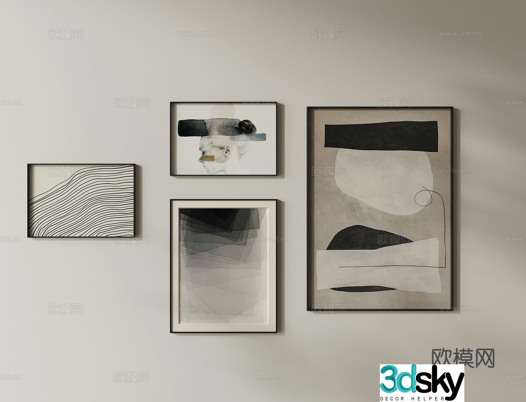 Combination hanging painting 3D model