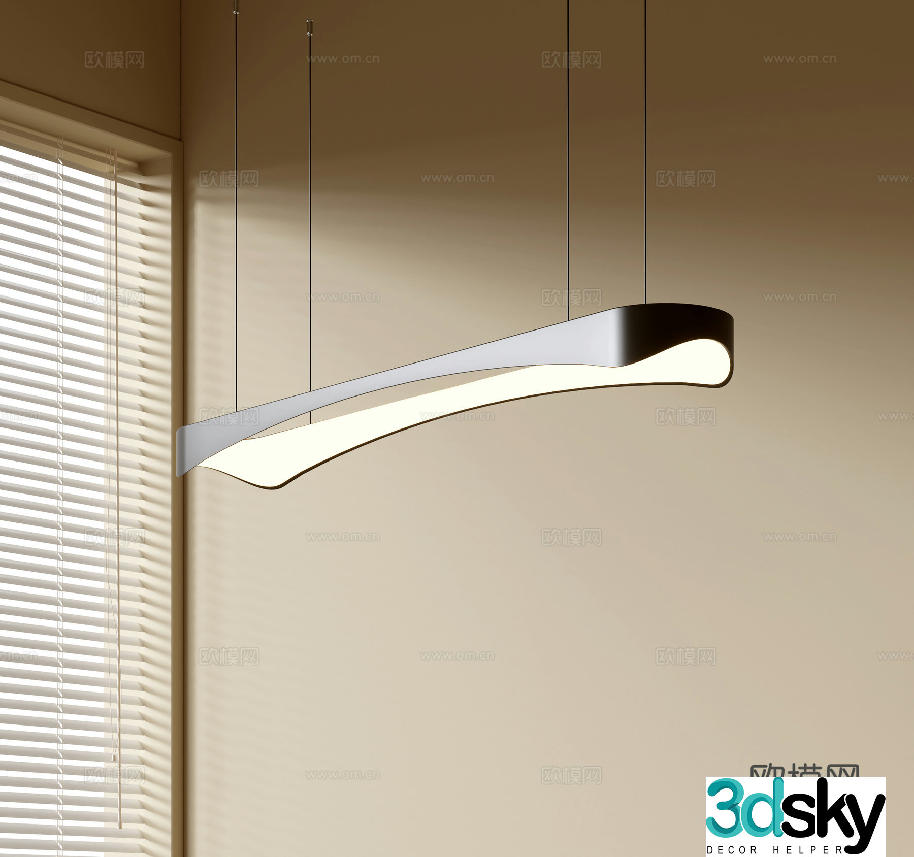 Modern simple chandeliers Nordic style chandeliers Mediterranean style chandeliers Study lamp combination Restaurant lamp 3D model
