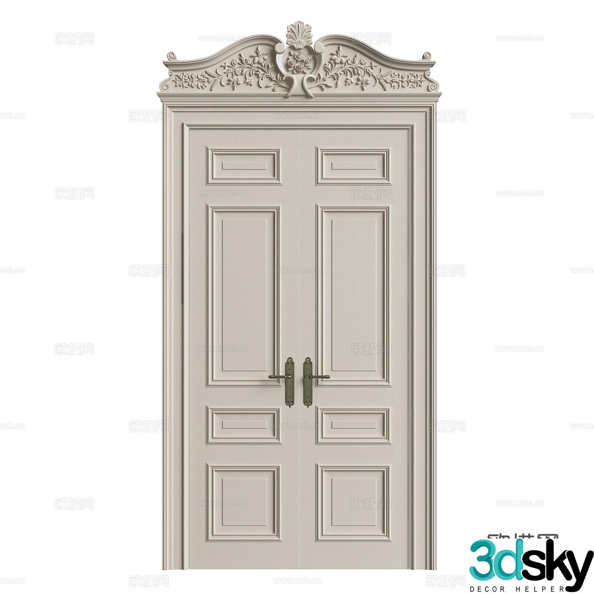 French double door 3D model